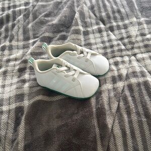 Adidas White and Green Minimalist Sneakers